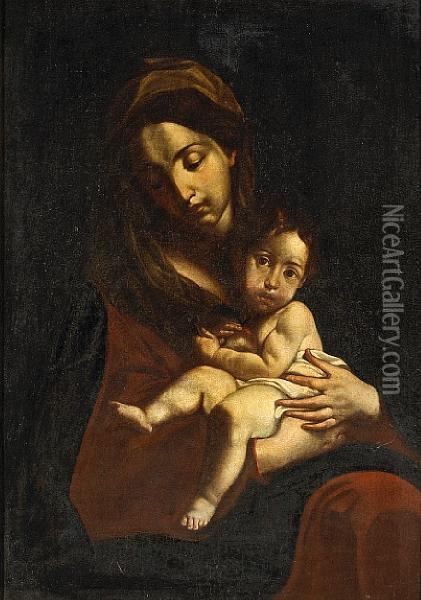 The Madonna And Christ Child Oil Painting - Alonso Cano