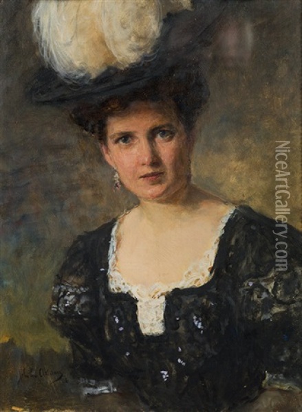 Portrat Der Grafin Gisela Kinsky Von Wchinitz Und Tettau, Geb. Zwonek (1876-1939) Oil Painting - John Quincy Adams