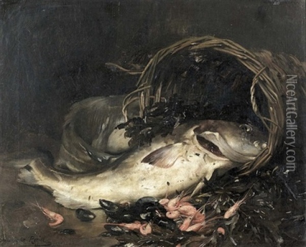 Stillleben Mit Fischen Und Meeresfruchten Oil Painting - Dominique Hubert Rozier