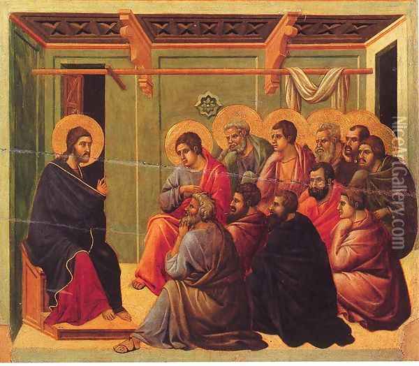 Christ Taking Leave of the Apostles 1308-11 Oil Painting - Duccio Di Buoninsegna
