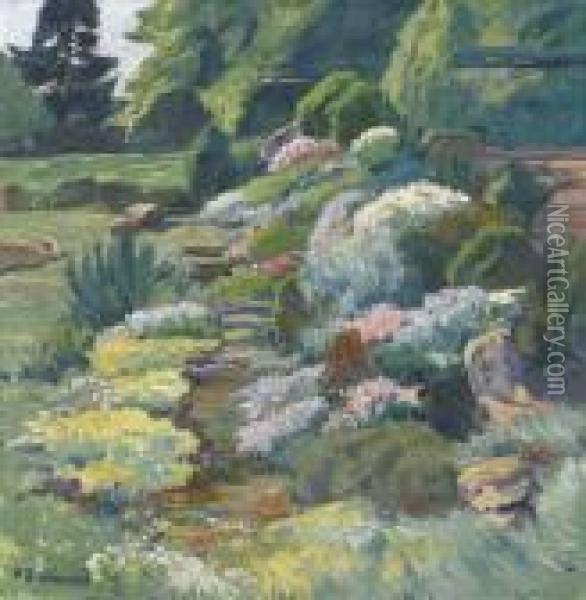 Bluhender Alpengarten Oil Painting - Hans Beat Wieland