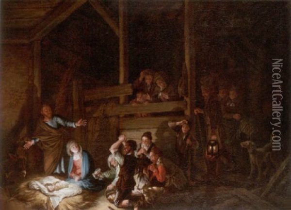 Anbetung Der Konige Oil Painting - Christian Wilhelm Ernst Dietrich