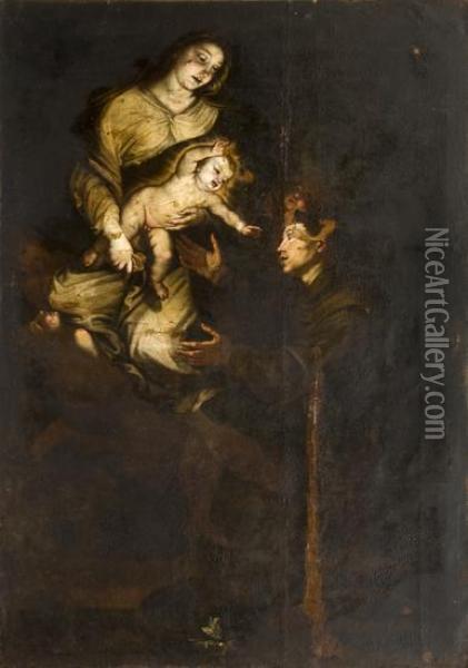 Apparizione Della Vergine Col Bambino A Sant'antonio Dapadova Oil Painting - Francesco del Cairo