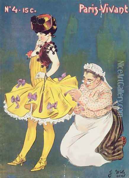 Cover of 'Paris-Vivant' Magazine, 1901 Oil Painting - Wely Jacques