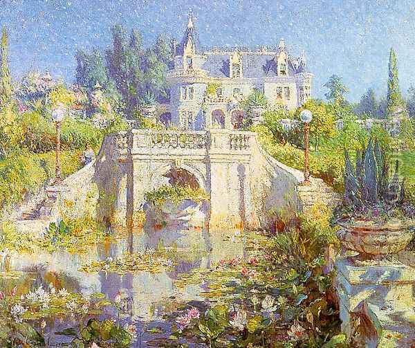 A California Water Garden at Redlands Oil Painting - Colin Campbell Cooper