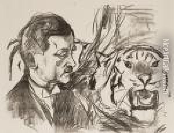 The Tiger Tamer Sawade Oil Painting - Edvard Munch