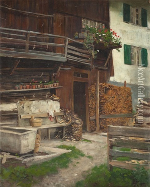 Altes Bauernhaus Oil Painting - Emil Rau