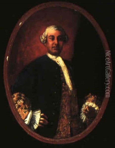 Portrait Of Agostino Quaranta, Count Of Barigazzo Oil Painting - Giuseppe Bonito