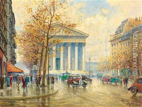 Place De La Madeleine Oil Painting - Henri Malfroy-Savigny