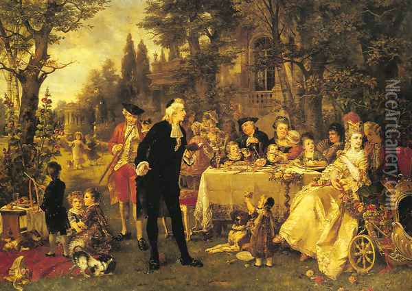 A Festive Gathering Oil Painting - Carl Herpfer