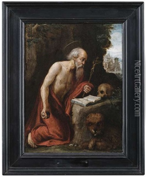 Der Heilige Hieronymus In Der Einode Oil Painting - Adam Elsheimer