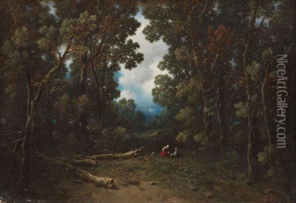 Auf Der Waldlichtung Oil Painting - Jean-Baptiste-Camille Corot