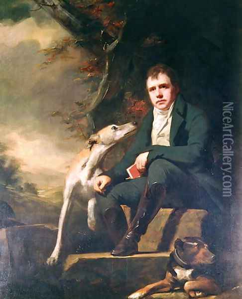 Portrait of Sir Walter Scott and his dogs Oil Painting - Sir Henry Raeburn