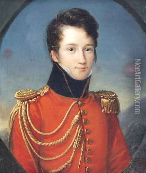 Portrait of Alfred de Vigny 1797-1863 Oil Painting - Francois Josephe Kinson