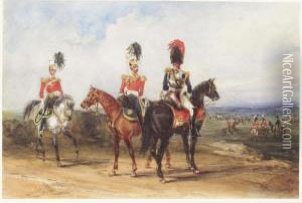 12th Lancers And Royal Horse Guards Oil Painting - Henry Martens