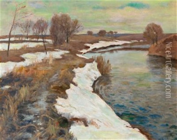 Springtime Oil Painting - Gerassim Semenovich Golovkov