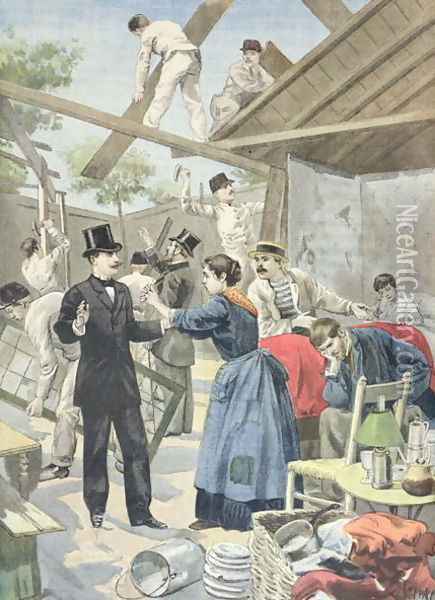 The Expulsion of the Poor from the Slums, from Le Petit Journal, 28th June 1895 Oil Painting - Oswaldo Tofani