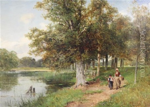 Pirton Poole, Worcester Oil Painting - David Bates