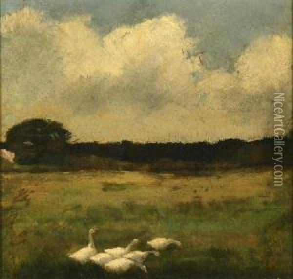 Geese Oil Painting - John Appleton Brown