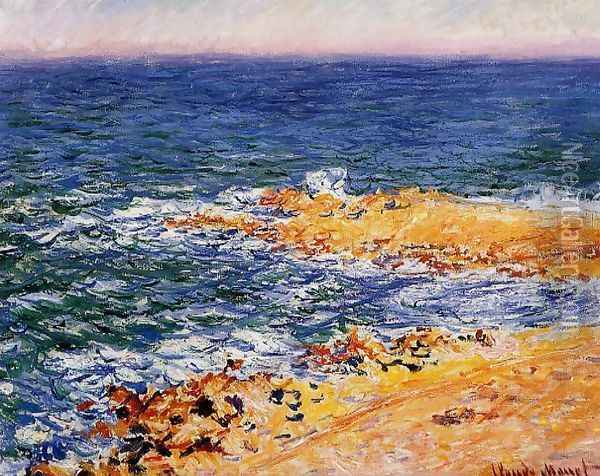 The Sea In Antibes Oil Painting - Claude Oscar Monet