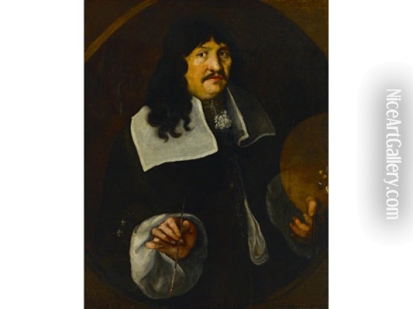 A Portrait Of An Artist Oil Painting - Johann Franciscus Ermels