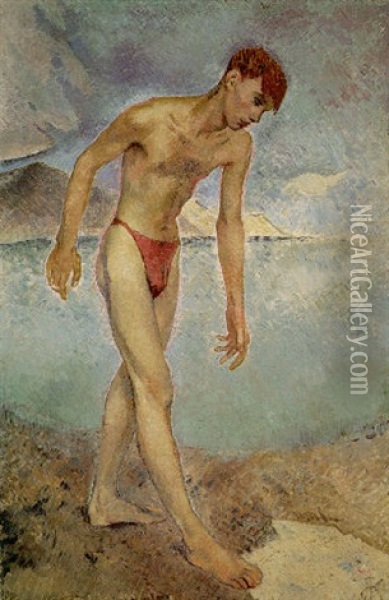 The Bather Oil Painting - Glyn Warren Philpot