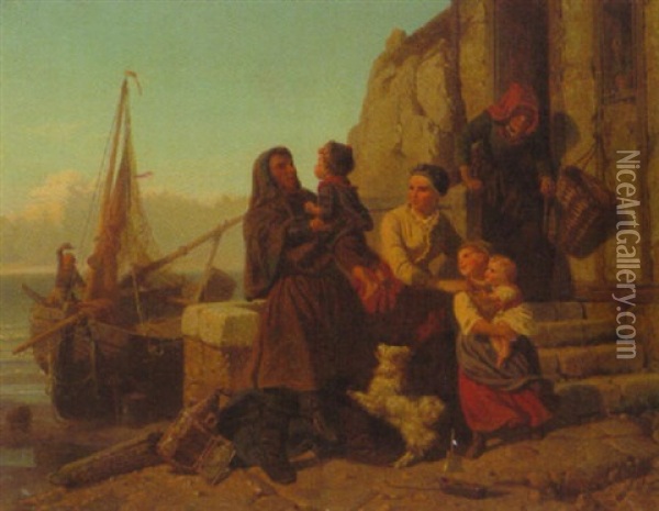 Die Ruckkehr Des Fischers Oil Painting - Rudolf Jordan