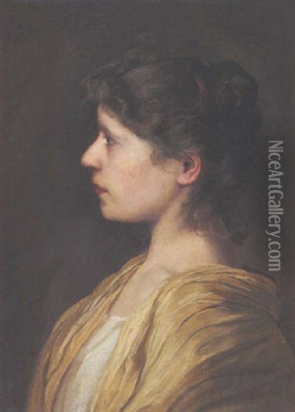 Damenportrat Oil Painting - Gabriel von Max