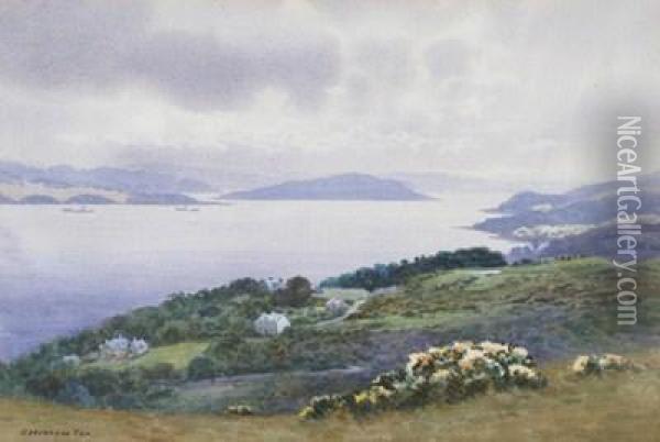The Clyde From The 8th Hole, Rothesay Golf Course Oil Painting - George, Captain Drummond-Fish