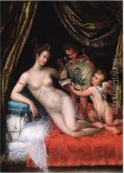 The Toilet Of Venus Oil Painting - Dirck de Quade Van Ravesteyn