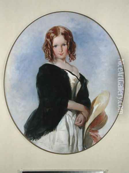A Portrait Study of a Young Lady, 1822 Oil Painting - Thomas Uwins