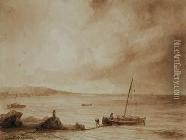  Le Debarquement Sur La Greve  Oil Painting - Theodore Gudin