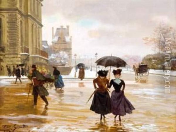 Rue Des Tuileries Oil Painting - Victor-Gabriel Gilbert