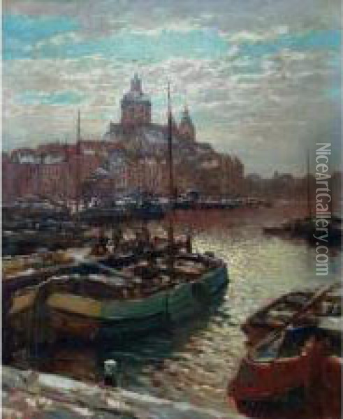 Port De Rotterdam Oil Painting - Kees Terlouw