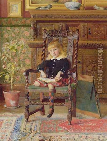 The Story Book Oil Painting - William Alexander