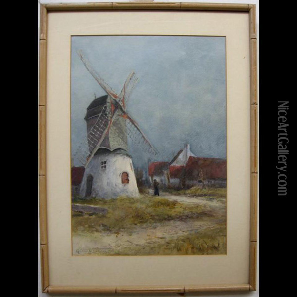 Dutch Village Scene Oil Painting - George Chauvignaud