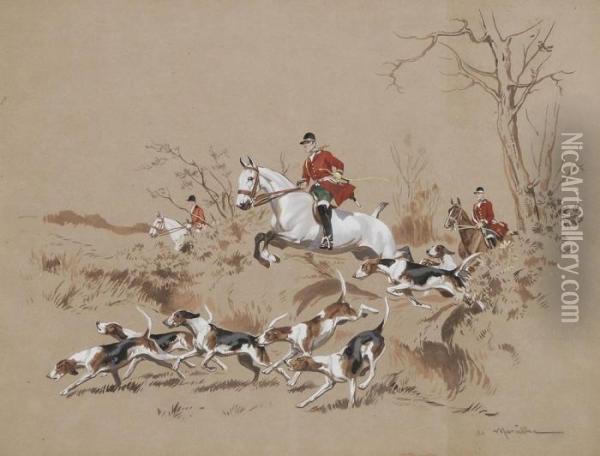 Hunting Party Giving Chase Oil Painting - Marcillo De Torres