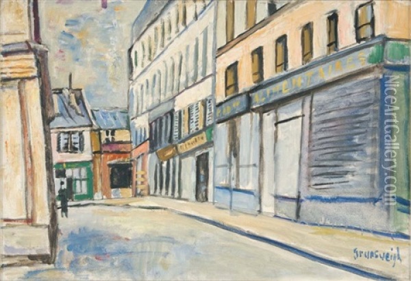 Rue De La Corderie Oil Painting - Nathan Grunsweigh