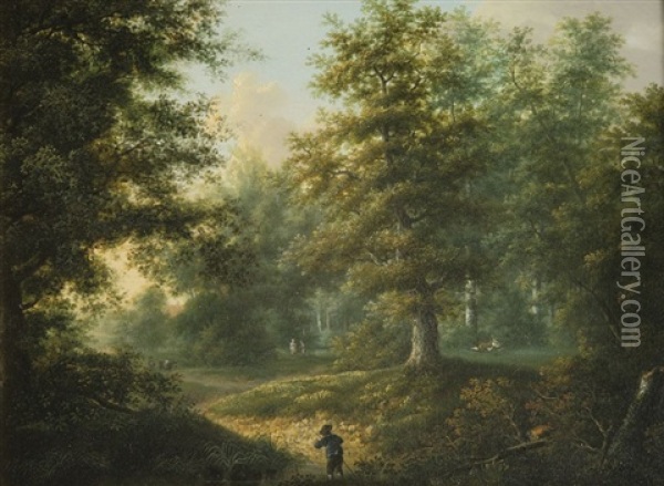 Waldlandschaft Oil Painting - Johann Kaspar Kuster