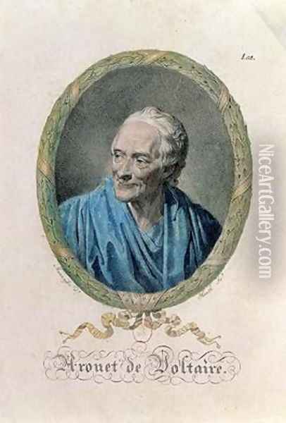 Francois Marie Arouet de Voltaire 1694-1778 Oil Painting - Jean Baptiste Mauzaisse