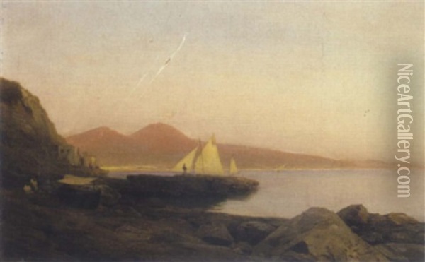 Bucht Von Neapel Oil Painting - Albert Flamm