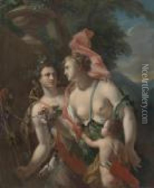 Venus And Bacchus Oil Painting - Philip Le Petit Van Dyk