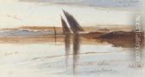 Dhows On The Nile Oil Painting - Edward Lear