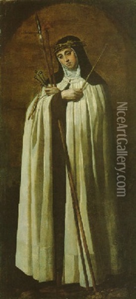 Saint Catherine Of Siena Oil Painting - Alonso Cano