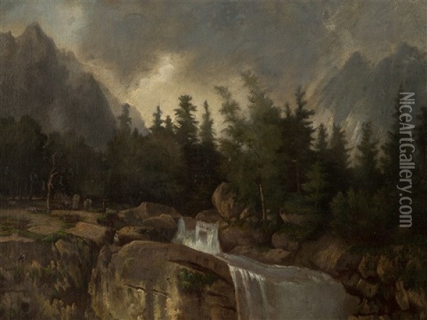 Mountainscape Oil Painting - Karoly Telepy