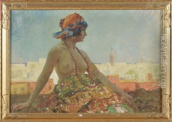 La Belle Orientale Dans La Medina Oil Painting - Emile Baes