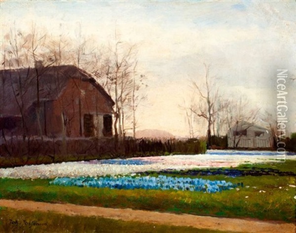 Namiddag In Het Bollenland Oil Painting - Johannes Josseaud