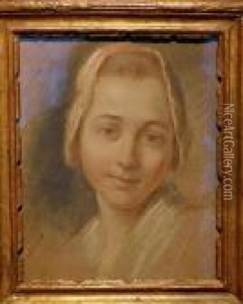 Portrait Of A Woman Oil Painting - Maurice Quentin de La Tour