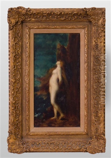 Long Haired Nude Oil Painting - Jean Jacques Henner