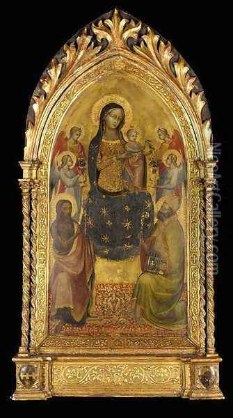 Madonna and Child Enthroned Oil Painting - Lippo D`Andrea